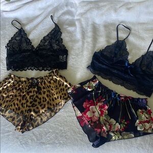 Lace Bralette and  Shorts Set - 2 set bundle